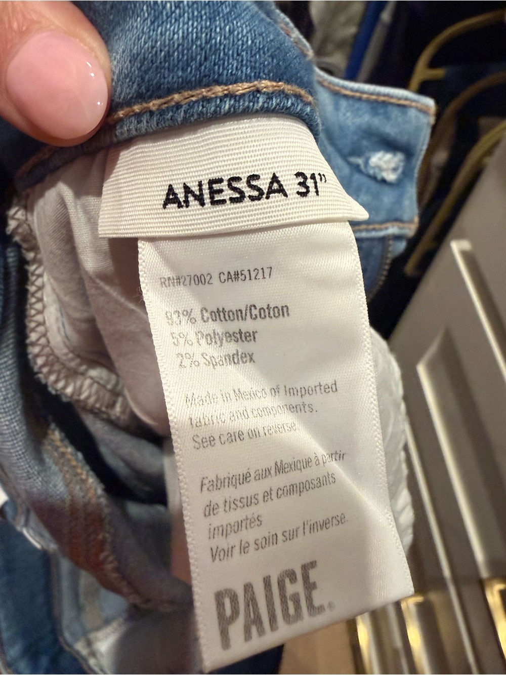 Paige Anessa Raw hem high -Rise Wide Leg Women’s Jeans - Light Blue. Mesmorize - Picture 6 of 8